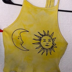 SHIEN tie-dye ribbed halter top